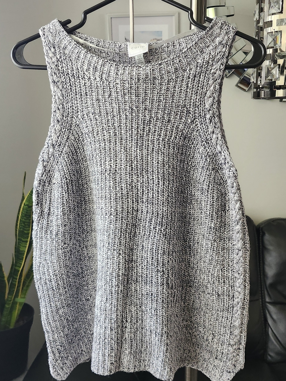 Cupio Gray Marled Knit Tank Top